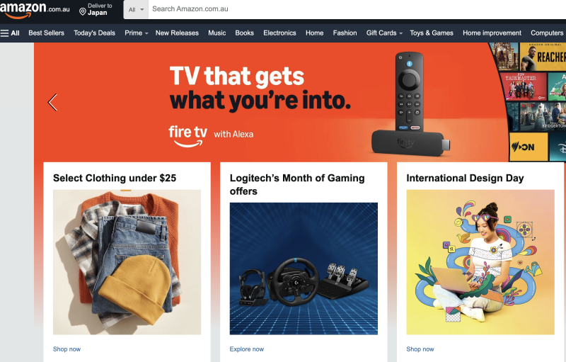 Amazon ホームページ