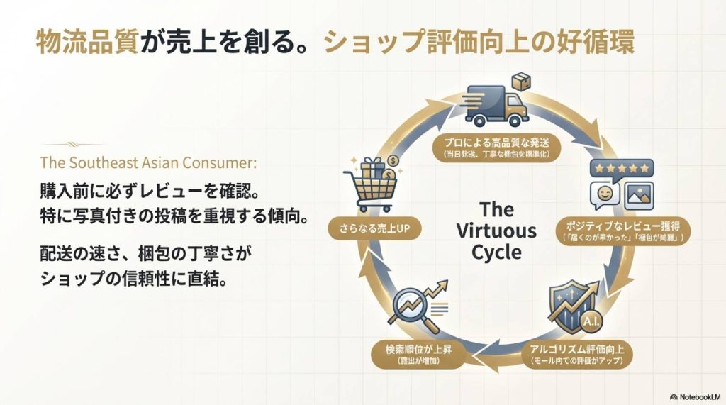 物流品質向上によるショップ評価の改善